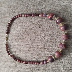 Vintage Watercolor Swirled Beads Necklace